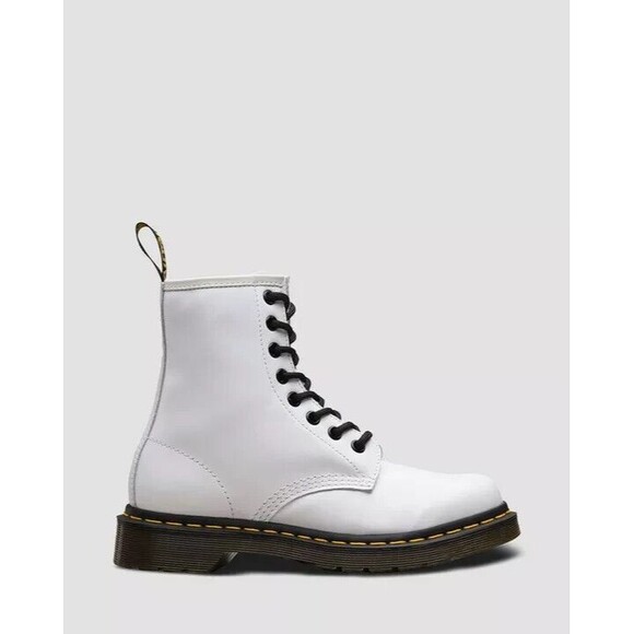 Dr. Martens 1460 Softy T Women 6 Combat Boots White Leather Block Heel NIB $170 - Picture 2 of 15